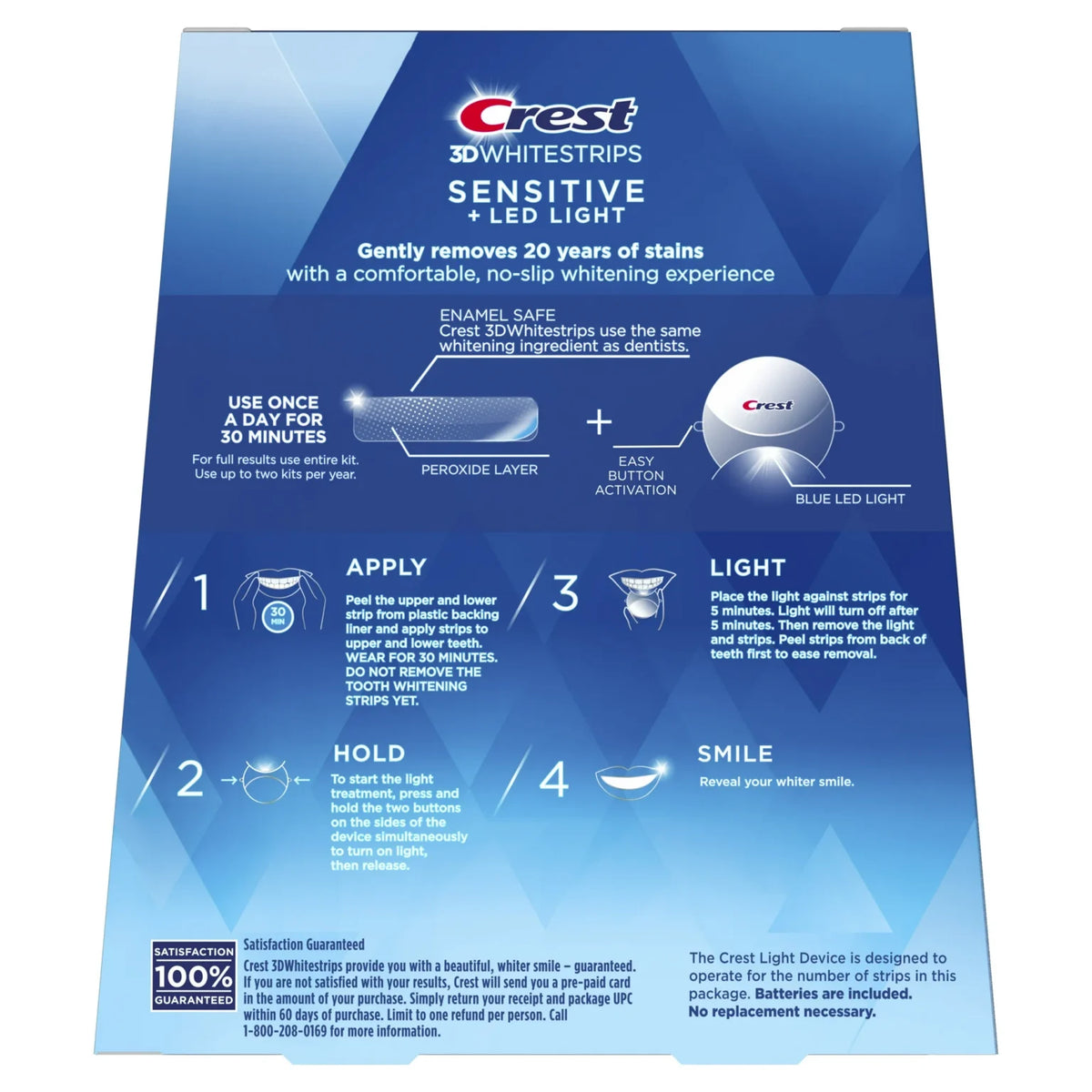 Crest 3D Whitestrips™ Sensitive + LED Light