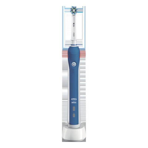 Brosse à dents électrique Oral-B Pro 2 2000N CrossAction Waterproof Bleu Batterie rechargeable - Smilewhitestrips.fr
