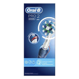 Brosse à dents électrique Oral-B Pro 2 2000N CrossAction Waterproof Bleu Batterie rechargeable - Smilewhitestrips.fr