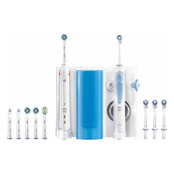 Brosse à dents électrique + Hydropulseur dentaire Oral-B SMART5000+OXYJET Bluetooth Blanc - Smilewhitestrips.fr