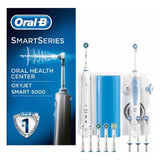 Brosse à dents électrique + Hydropulseur dentaire Oral-B SMART5000+OXYJET Bluetooth Blanc - Smilewhitestrips.fr