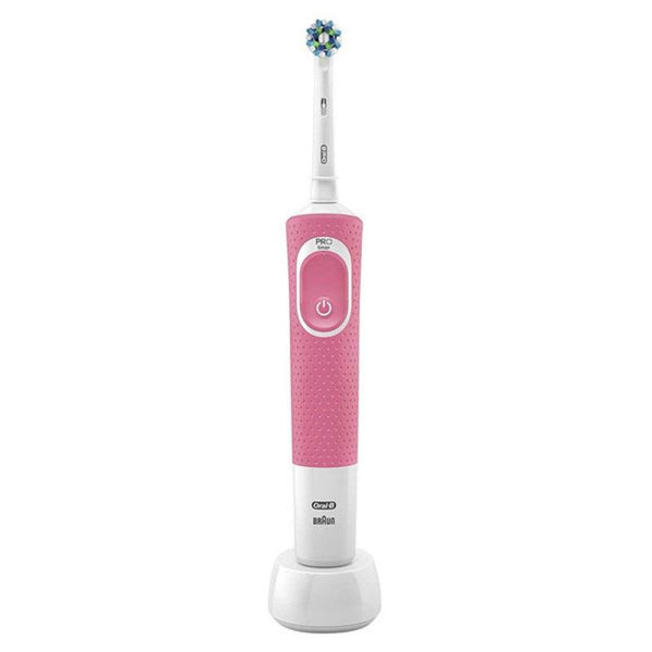 Brosse à dents électrique Oral-B Vitality D100 Cross Action Blanc Rose - Smilewhitestrips.fr