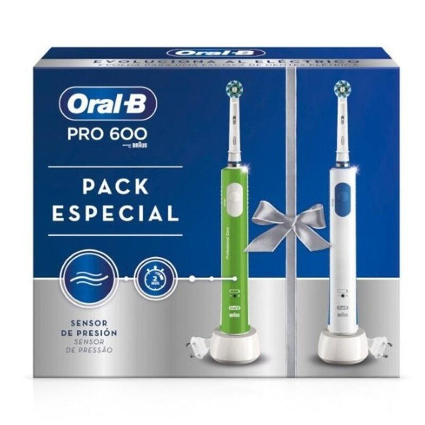 Brosse à dents électrique Oral-B PRO600 3D Vert Blanc - Smilewhitestrips.fr
