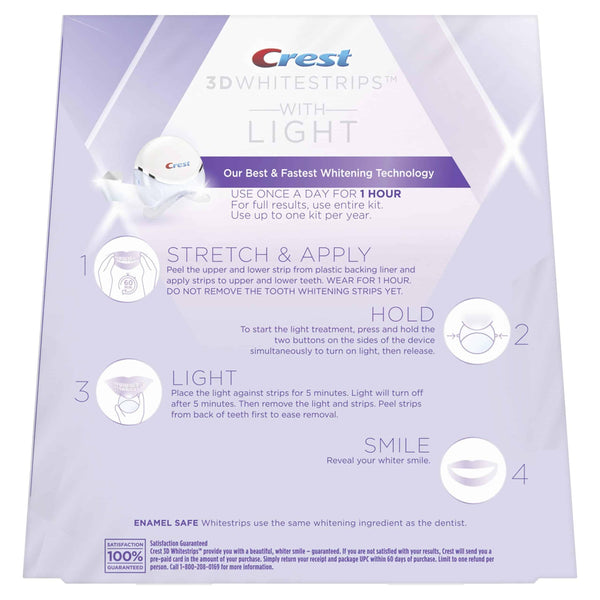 Crest 3D Whitestrips™ - Avec Lumière led - Smilewhitestrips.fr
